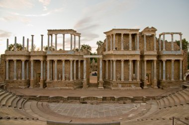 Roman theater in Merida, Badajoz, Extremadura, Spain clipart