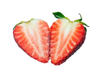 Beyaz arka planda taze çilek