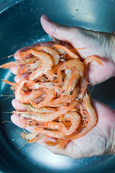 Fischverkäufer putzt Fische — Stockfoto