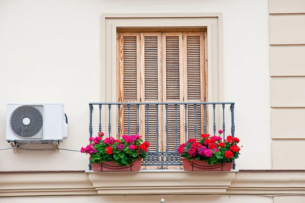 Balcony with pots — Stock Photo, Image