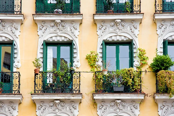 Balcony with pots — Stock Photo, Image