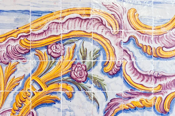 Stile vintage spagnolo piastrelle di ceramica decorazione della parete — Foto Stock