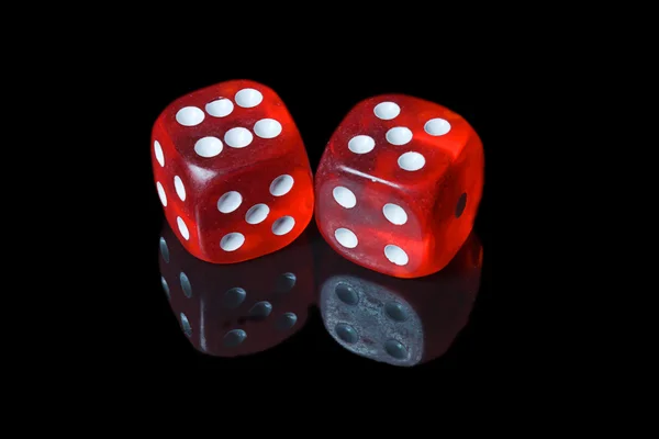 Red and white dices — Stock Photo, Image