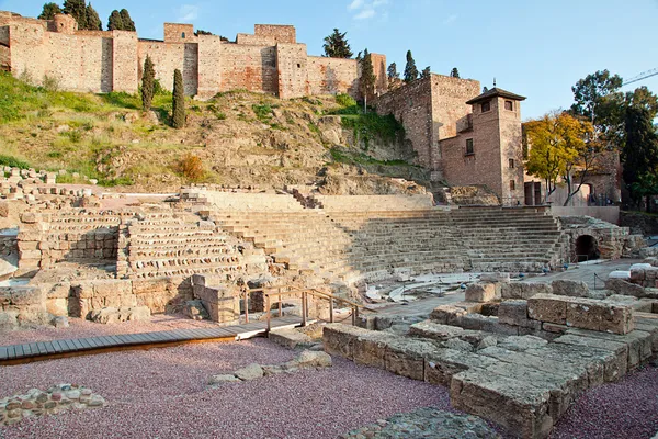 Oude Romeinse theater in malaga, Spanje — Stockfoto