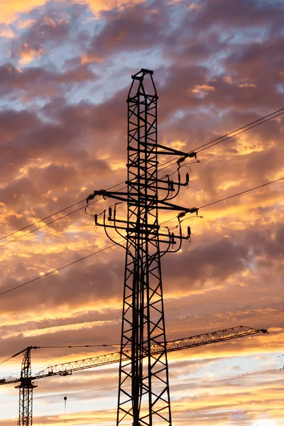 Electrical tower at sunset — Stock Photo, Image