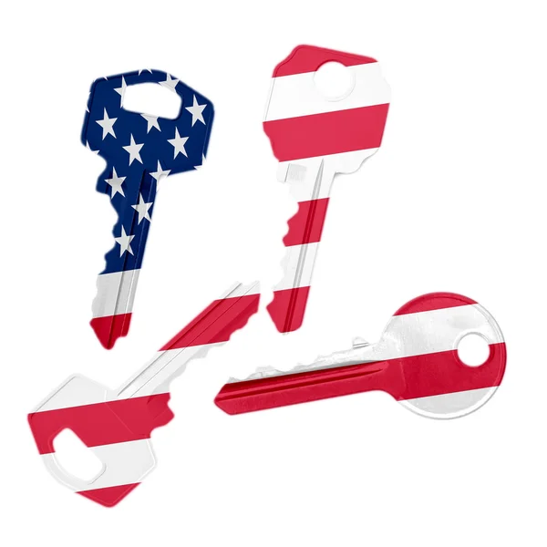 Keys with USA flag — Stock Photo, Image