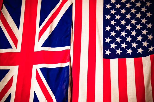 Vlag van de Verenigde Staten en Verenigd Koninkrijk — Stockfoto