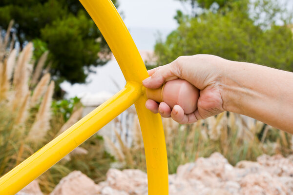 Exercise equipment in public park