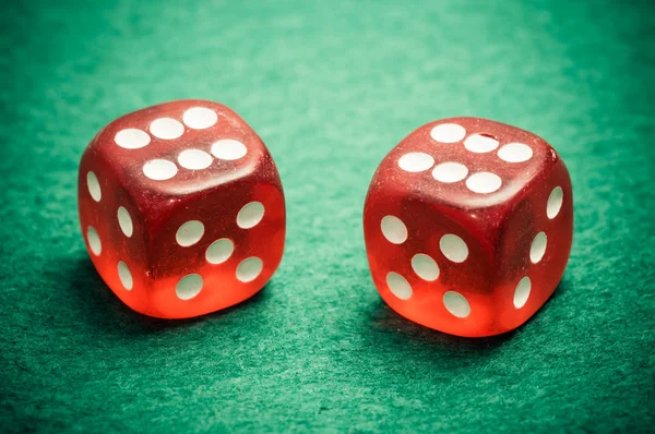 Two red dice — Stock Photo, Image