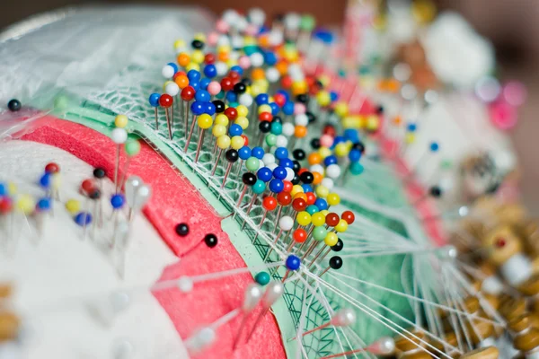 Bobbin lace, traditional handicrafts — Stock Photo, Image