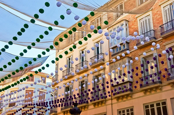 Málaga en feria, España. Larios vista a la calle . — Foto de Stock