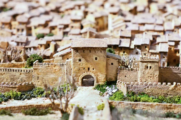 Vista panorâmica de Xativa, Valência, Espanha. Representação medieval . — Fotografia de Stock