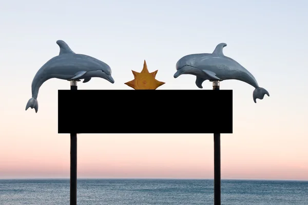 Billboard in a beach — Stock Photo, Image