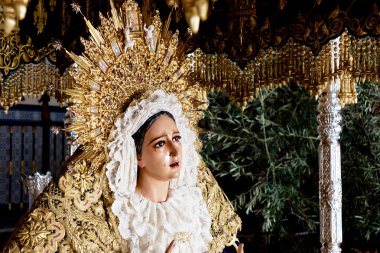 holy week in Malaga, Spain. Grace virgin. clipart