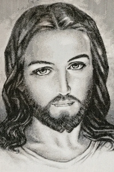 Retrato de tela hecha a mano de Jesucristo — Foto de Stock