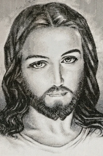 Retrato de tecido artesanal de Jesus Cristo Fotos De Bancos De Imagens
