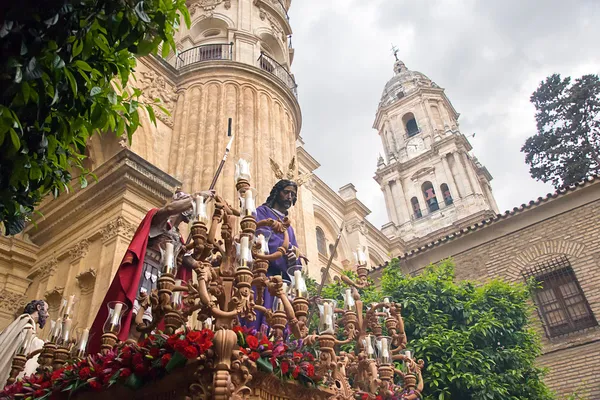 Settimana santa a Malaga, Spagna. Processione di Dulce Nombre — Foto Stock