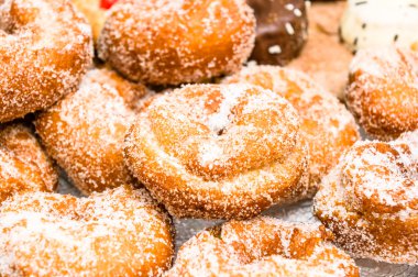 rosquillas, tipik İspanyol donuts closeup