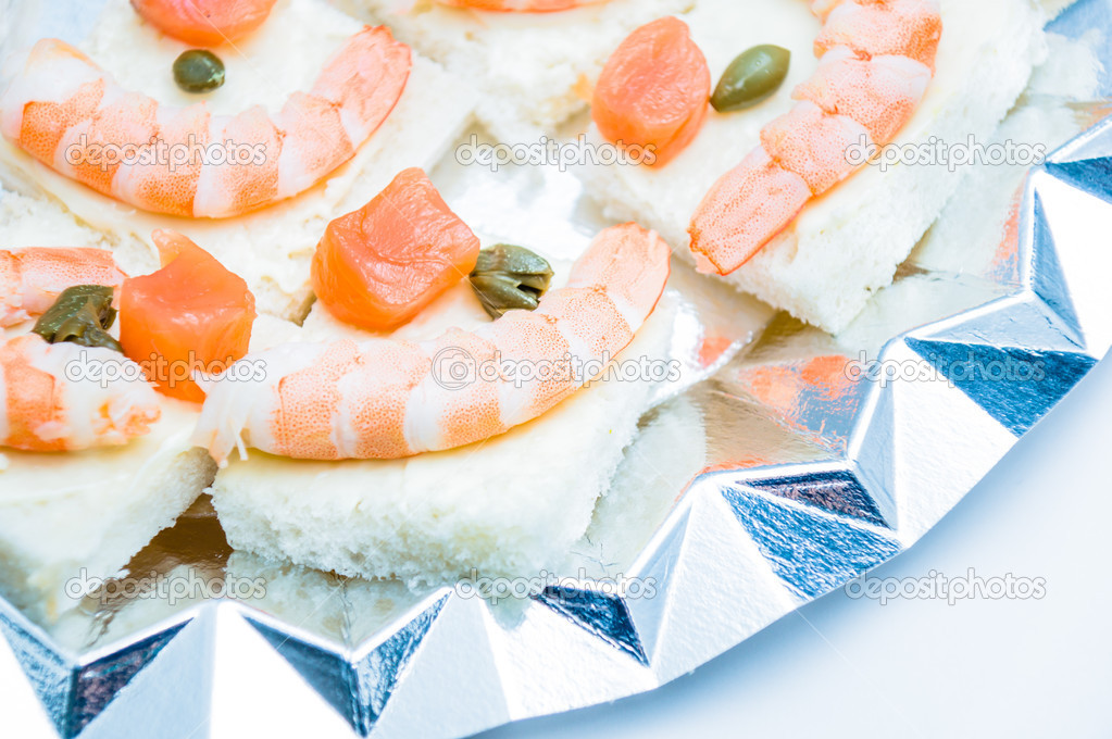 Shrimp and salmon canape