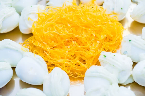 Fürj tojás és tojás sárgája — Stock Fotó