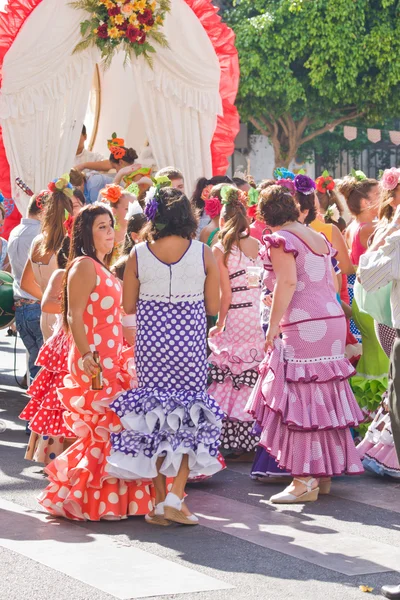 TORREMOLINOS, SPAIN - SEPTEMBER 23: Pilgrims participate in the traditional Romeria — Stock Photo, Image