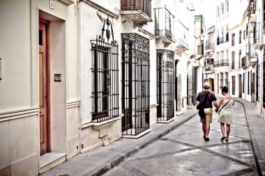 priego de cordoba, İspanya - Ağustos 24: geleneksel Caddesi üzerinde Ağustos 24, 2013 yılında prigo de cordoba, İspanya. sierra de priego Kuzey yamacında bir kasabadır. nüfus 24000 olduğunu.