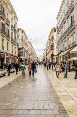 Malaga, İspanya - Şubat 08: 08 Şubat 2014 sokak larios 