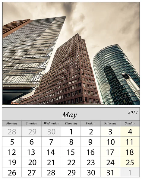 Calendario Maggio 2014. Berlino, Germnay . — Foto Stock