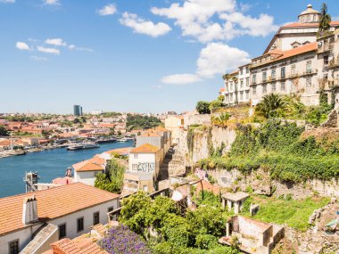 Eski Porto şehrinin panoramik görüntüsü, Portekiz