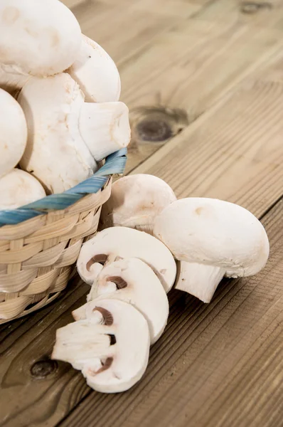 Group of Mushrooms in a basket — Stock Photo, Image