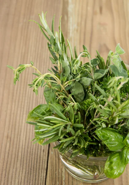 Fresh Herbs in a glass — Stock Photo, Image