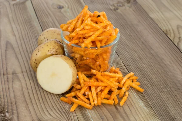 Potato Sticks with fresh Potatoes — Stock Photo, Image