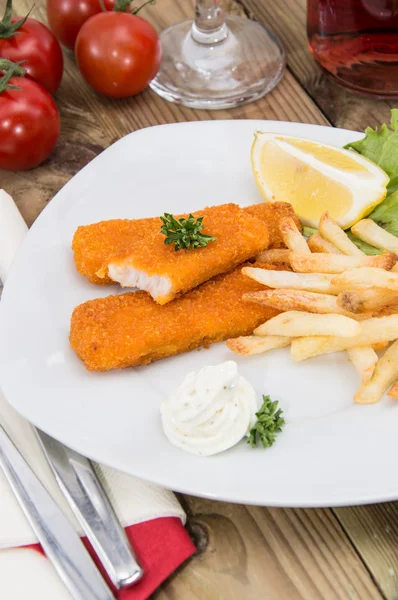 Portion of Fish Fingers with Remoulade — Stock Photo, Image