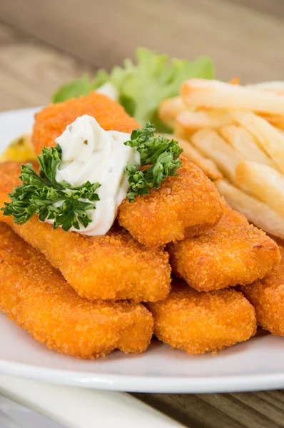Fish Fingers with Remoulade — Stock Photo, Image