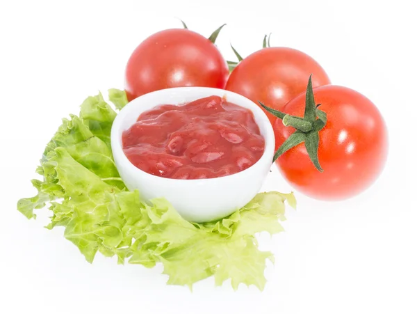 Porzione di ketchup isolato su bianco — Foto Stock