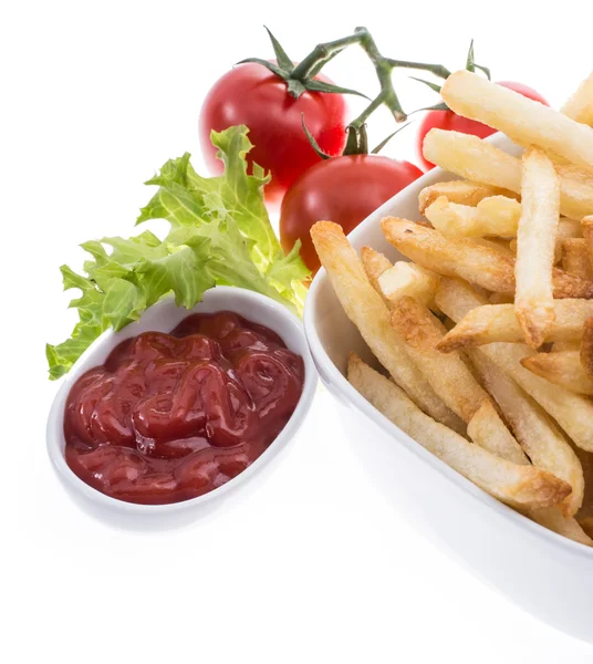 Porzione di fiches con ketchup — Foto Stock