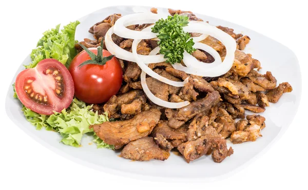 Portion of Kebab meat on white — Stock Photo, Image