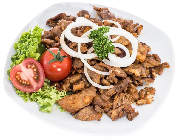 Portion of Kebab meat on white — Stock Photo, Image