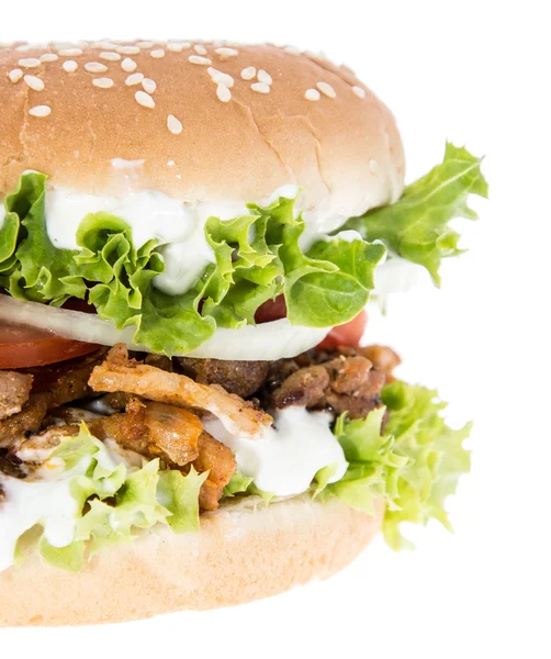 Kebab Burger isolated on white — Stock Photo, Image