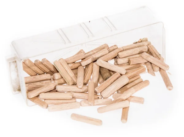 Dowels in a box — Stock Photo, Image