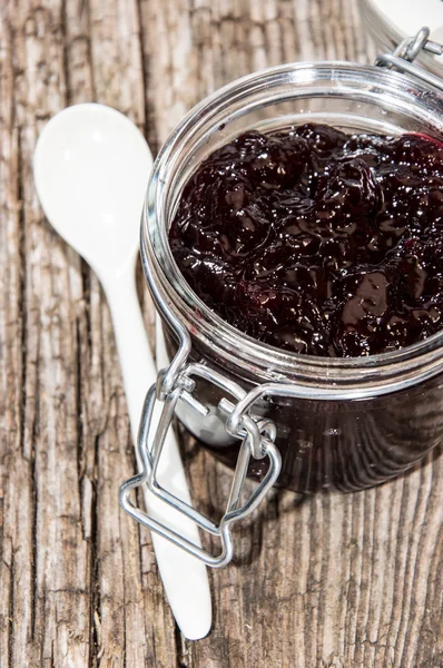 Čerstvé borůvkové marmelády ve sklenici — Stock fotografie