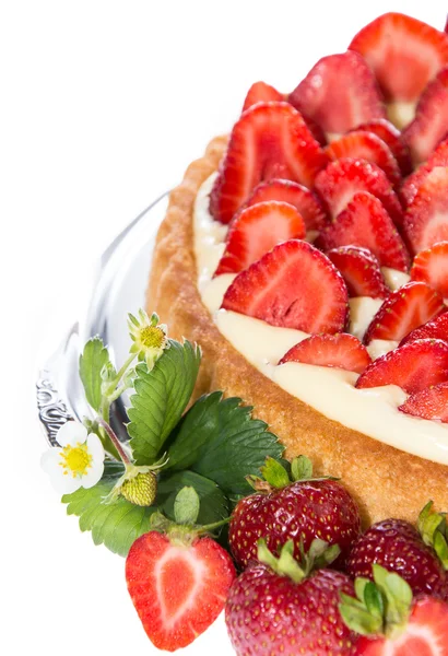 Strawberry Cake isolated on white — Stock Photo, Image