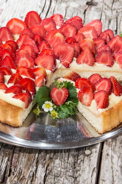 Fraise fraîche maison Gâteau — Photo