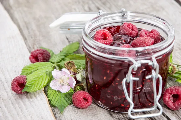 Fresh made Raspberry Jam — Stock Photo, Image