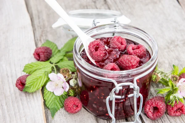 Homemade Raspberry Jam — Stock Photo, Image