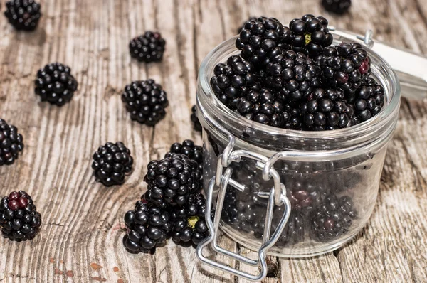 Blackberries in a glass — Stock Photo, Image