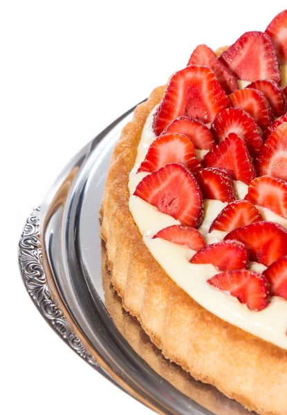 Strawberry Pie isolated on white — Zdjęcie stockowe