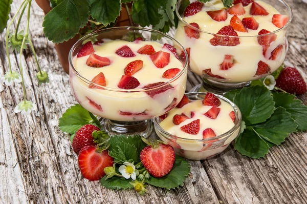 Verschiedene Größen von Vanillepudding — Stockfoto