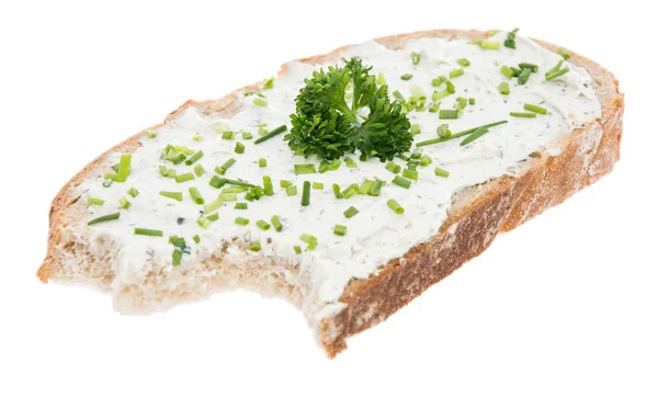 Chleb z serem na biały — Zdjęcie stockowe