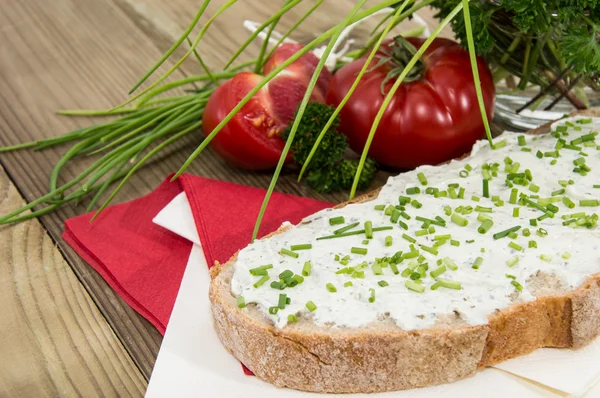 Creme Cheese with Chives — Stock Photo, Image